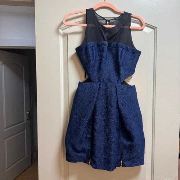 Three floor xs blue and black dress with cutouts! - Picture 7 of 10